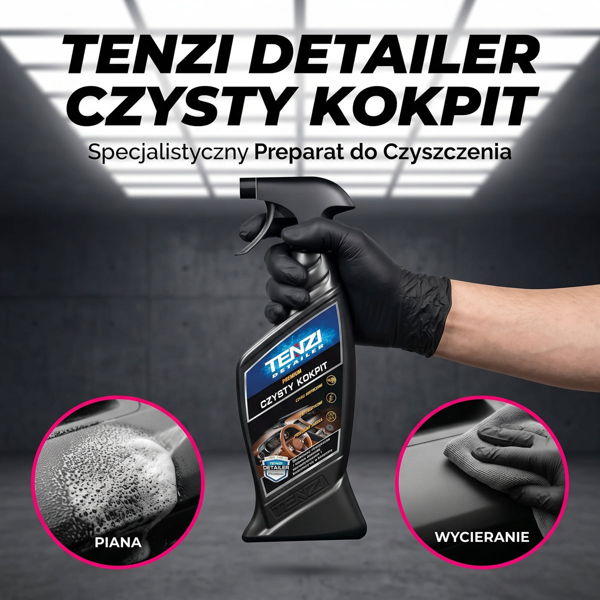 Tenzi Detailer Czysty Kokpit Płyn do Czyszczenia Plastików Samochodowych Matowy Efekt