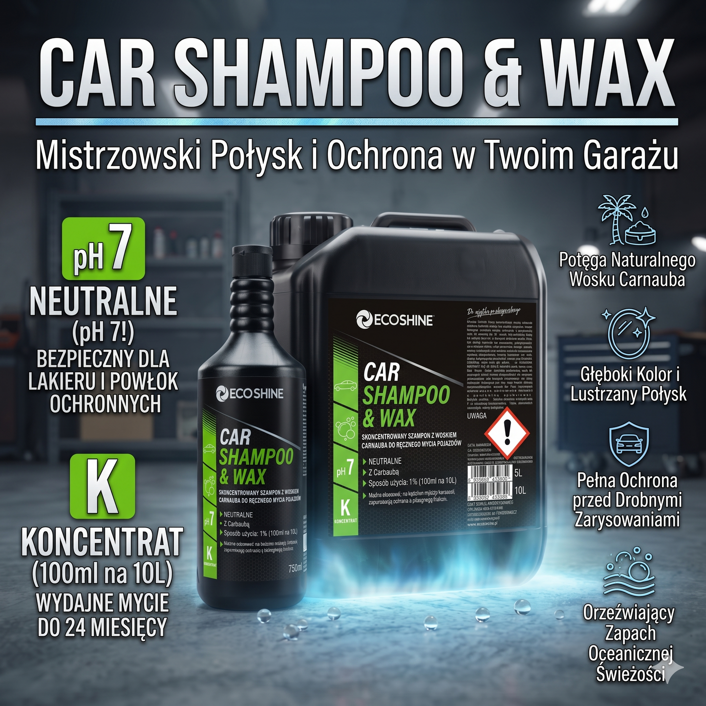 CAR SHAMPOO & WAX Szampon Samochodowy z Woskiem Carnauba carbonpink
