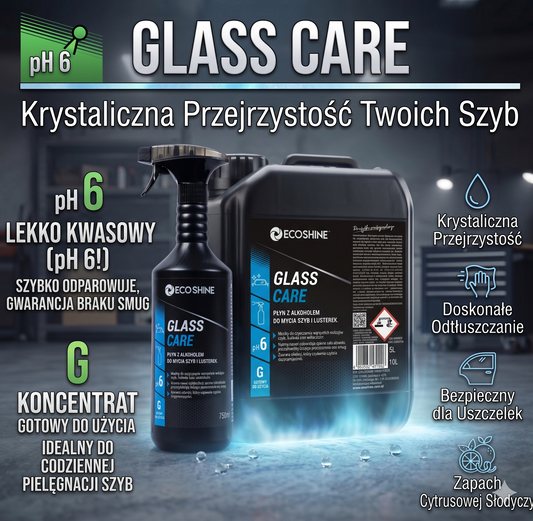 GLASS CARE Płyn do Mycia Szyb z Alkoholem | Czystość bez Smug