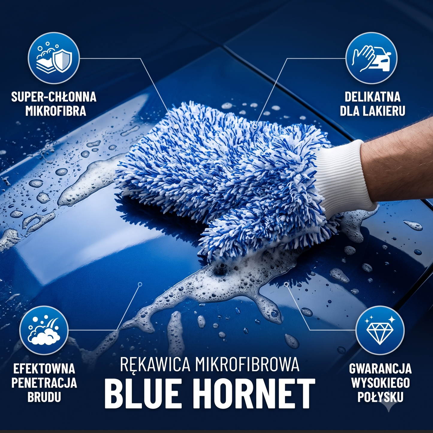 Rękawica z Mikrofibry Blue Hornet Wash Mitt