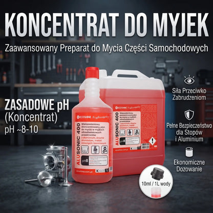Płyn do myjki ultradźwiękowej ALUSONIC 400 | Czyszczenie Aluminium i Silników carbonpink