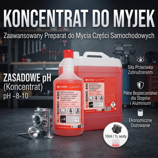Płyn do myjki ultradźwiękowej ALUSONIC 400 | Czyszczenie Aluminium i Silników carbonpink