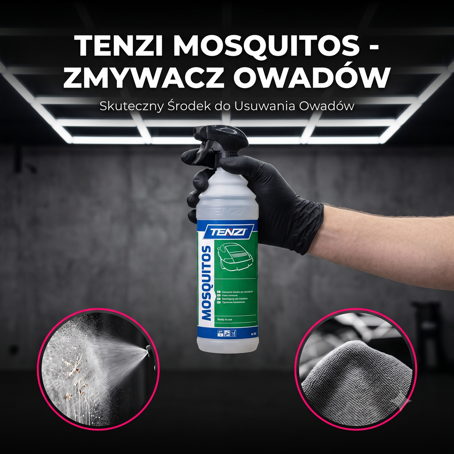 Tenzi Mosquitos 1L Płyn do Usuwania Owadów z Szyb i Karoserii
