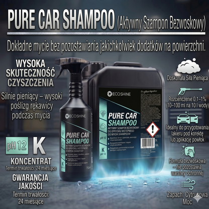 PURE CAR SHAMPOO – Bezwoskowy Szampon do Ręcznego Mycia Pojazdów